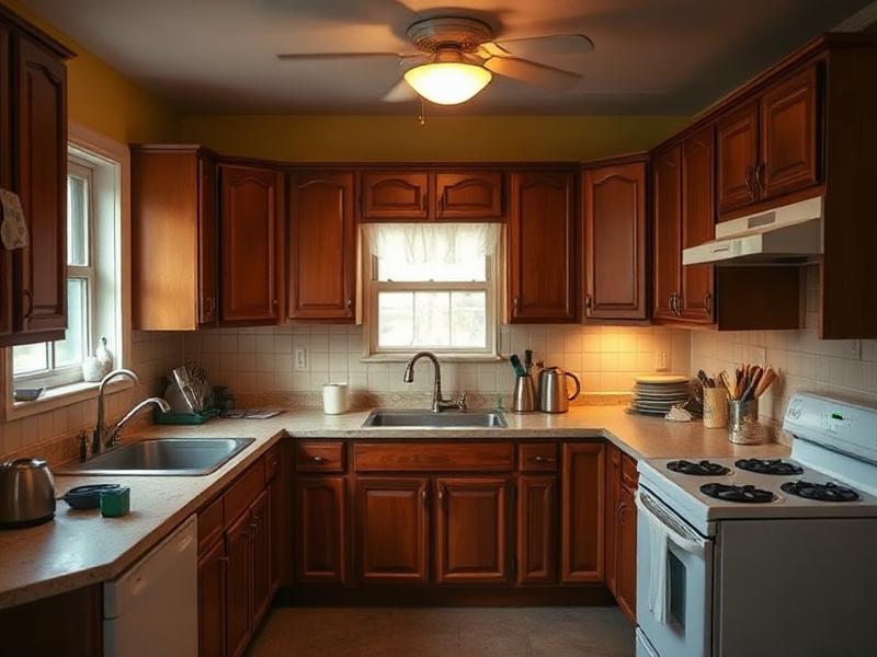 Kitchen cabinet painting before
